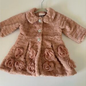 Little Lass Blush Furry Dress Jacket